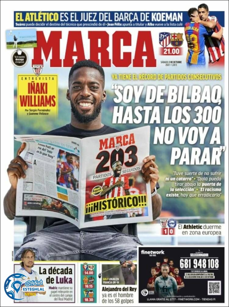 روزنامه ورزشی مارکا شنبه 10 مهر 1400