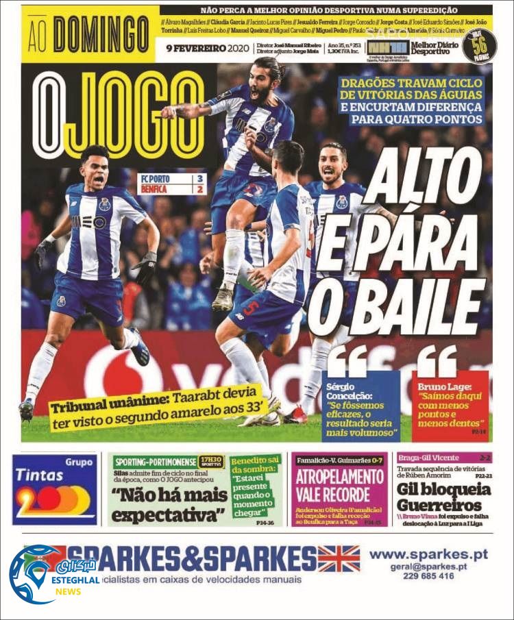 روزنامه ورزشی جوگو یکشنبه 20 بهمن 1398