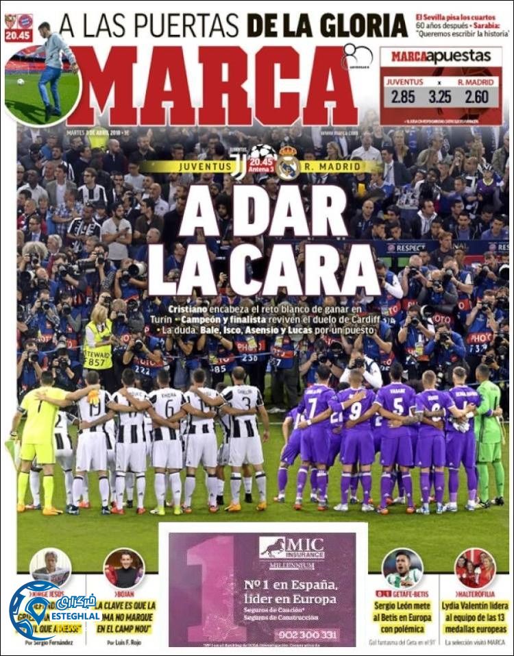 روزنامه ورزشی مارکا سه شنبه 14 فروردین 1397