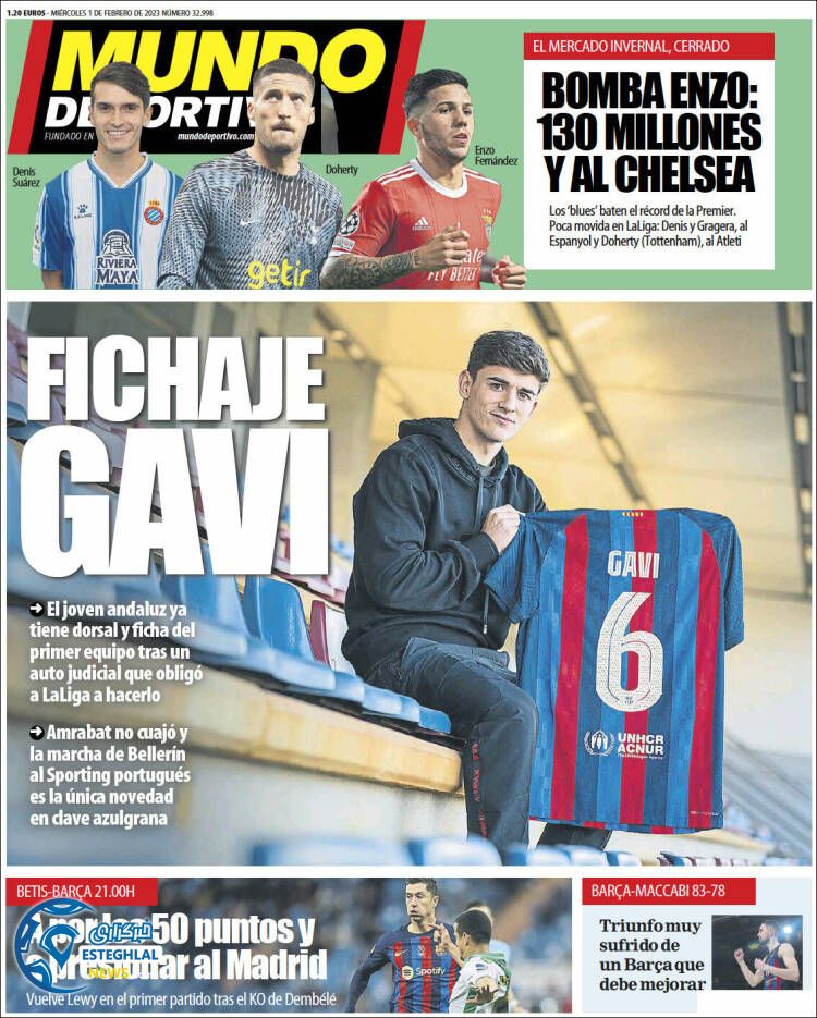 روزنامه ورزشی موندودپپورتیوو چهارشنبه 12 بهمن 1401 