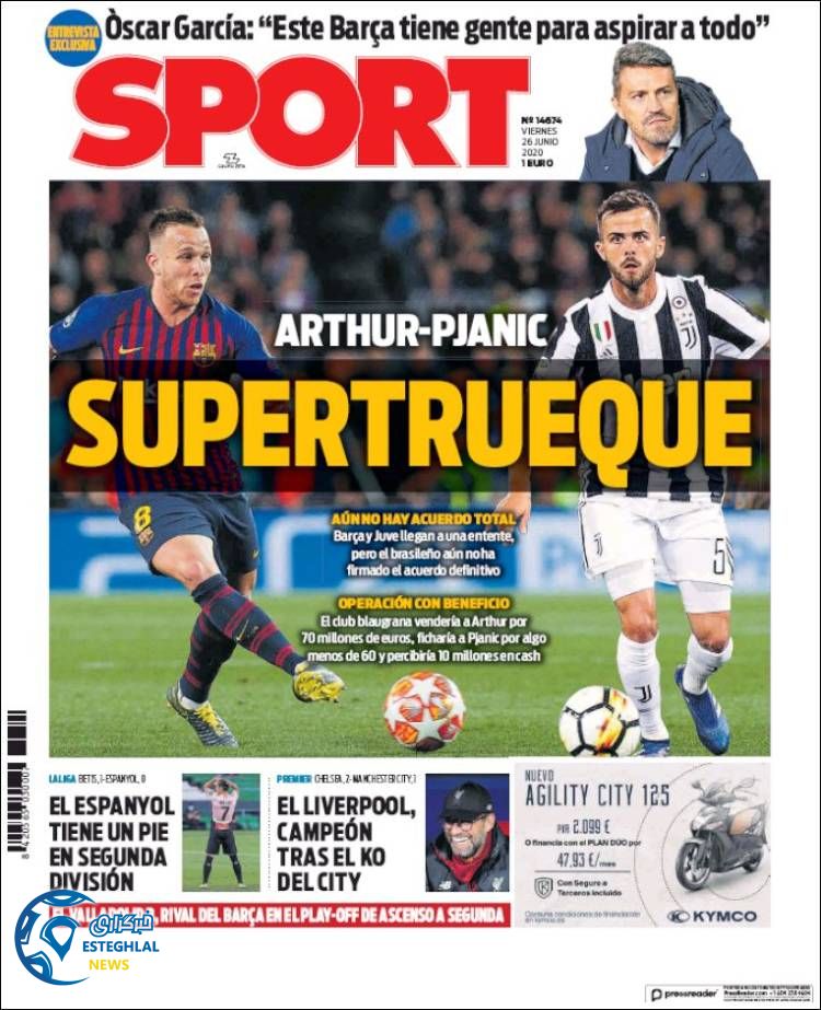 روزنامه ورزشی اسپورت جمعه 6 تیر 1399