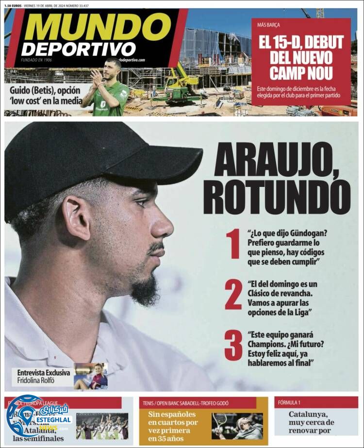 روزنامه ورزشی موندو دپورتیوو جمعه 31 فروردین 1403 