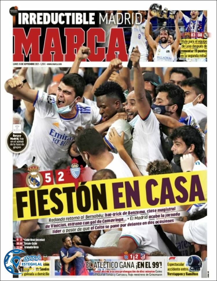 روزنامه ورزشی مارکا دوشنبه 22 شهریور 1400