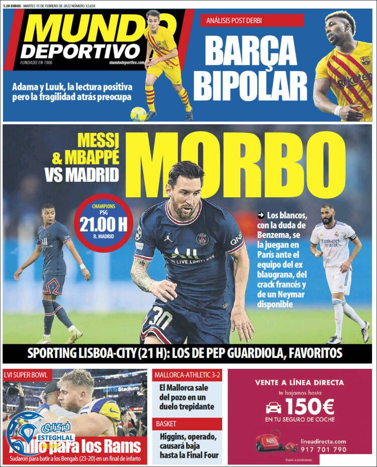 روزنامه ورزشی موندو دپورتیوو سه شنبه 26 بهمن 1400