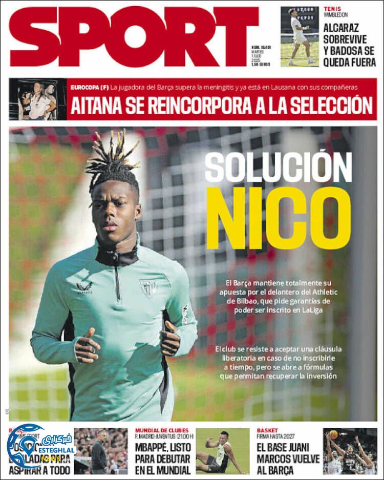 روزنامه ورزشی اسپورت سه شنبه 10 تیر 1404  