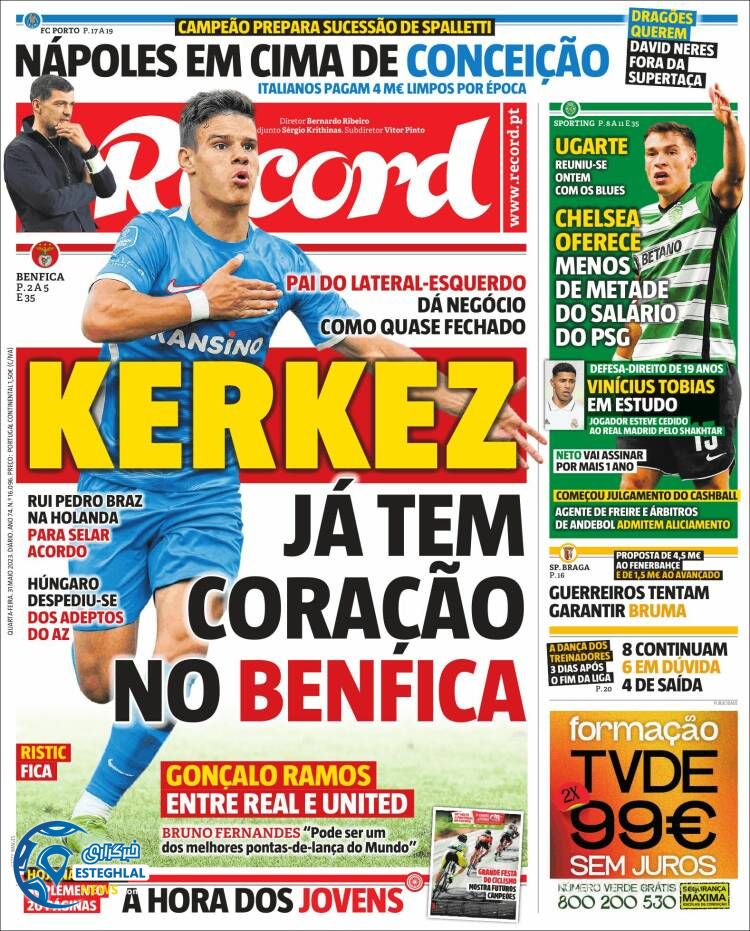 روزنامه ورزشی رکورد چهارشنبه 10 خرداد 1402 