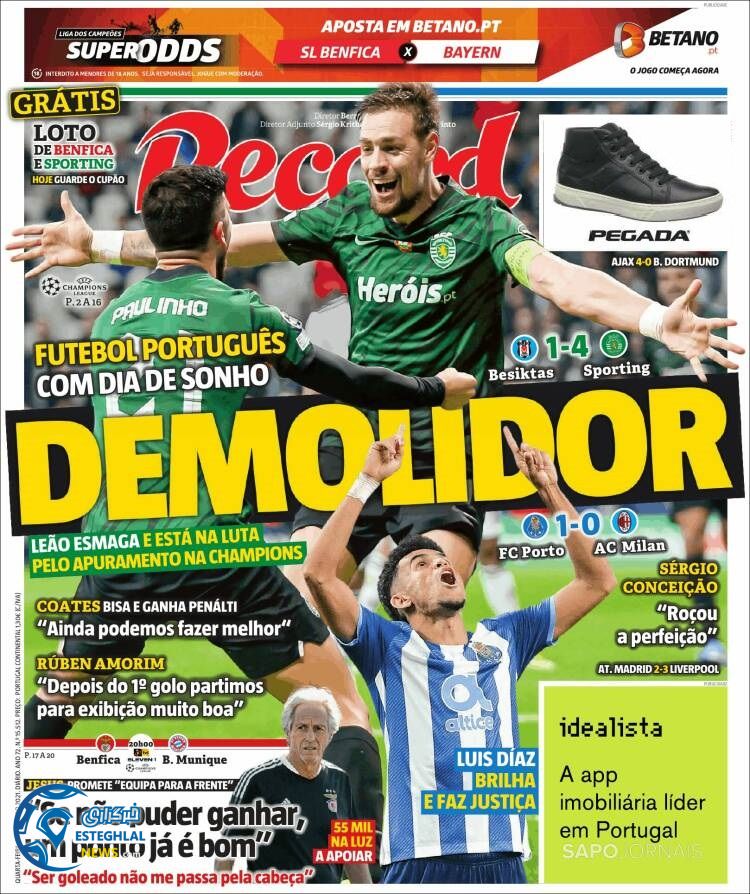 روزنامه ورزشی رکورد چهارشنبه 28 مهر 1400