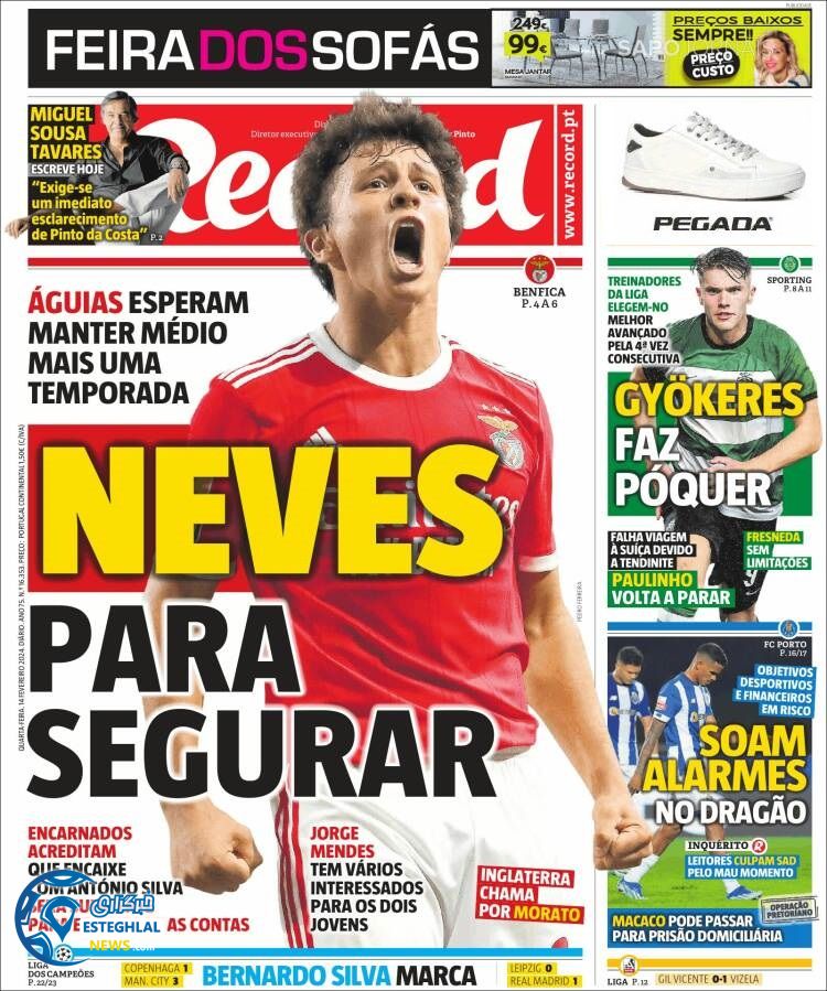 روزنامه ورزشی رکورد چهارشنبه 25 بهمن 1402 