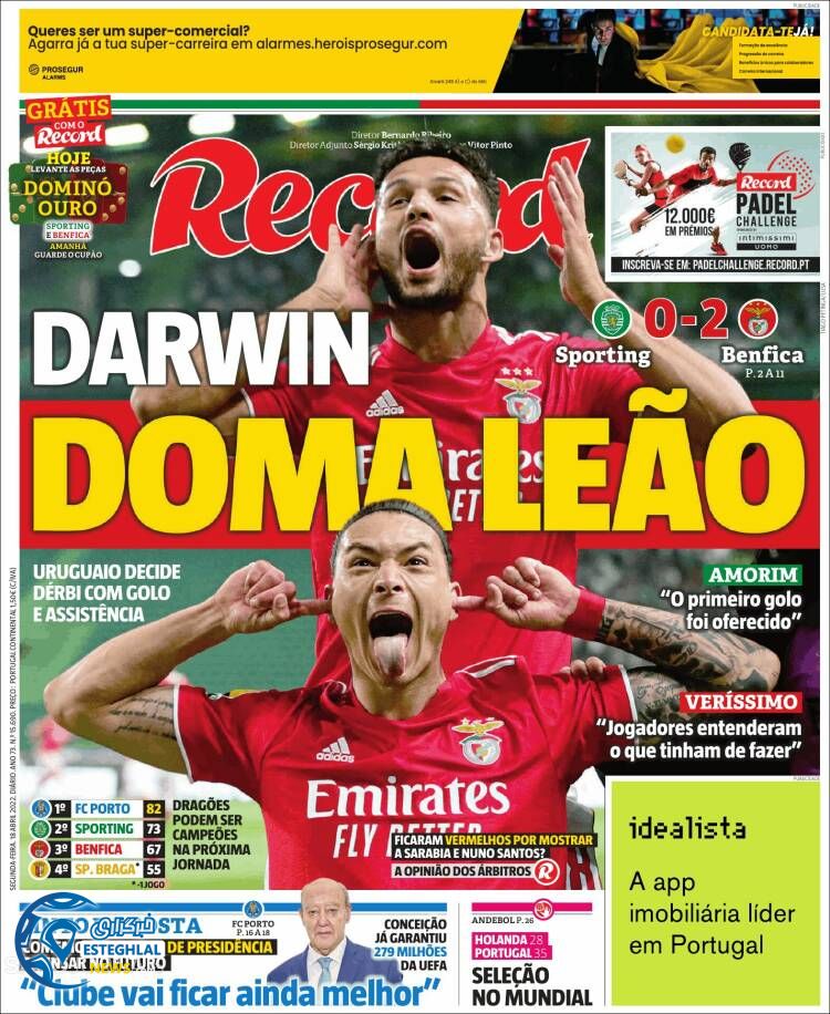 روزنامه ورزشی رکورد دوشنبه 29 فروردین 1401