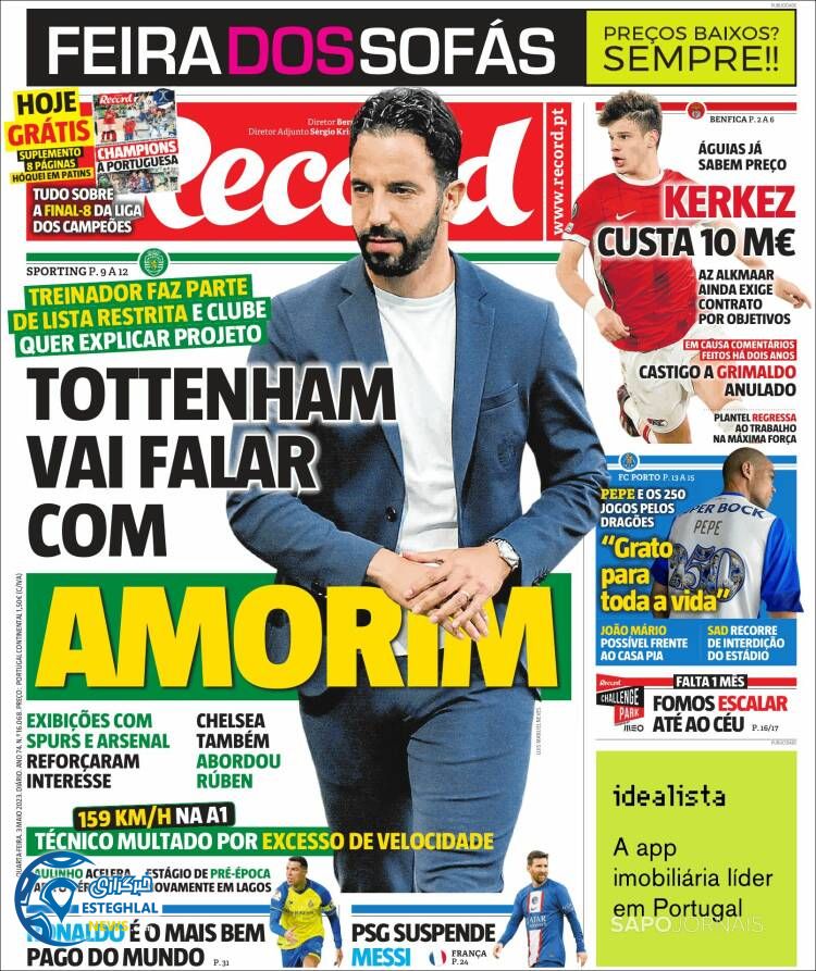 روزنامه  ورزشی رکورد چهارشنبه 13 اردیبهشت 1402 