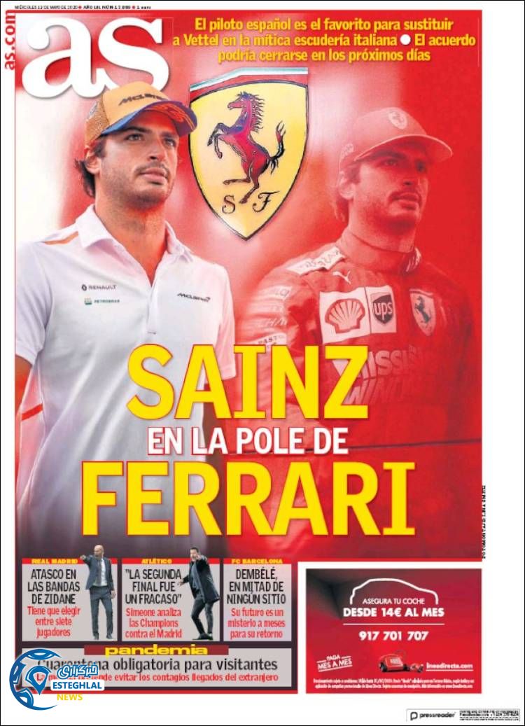 روزنامه ورزشی آاس چهارشنبه 24 اردیبهشت 1399