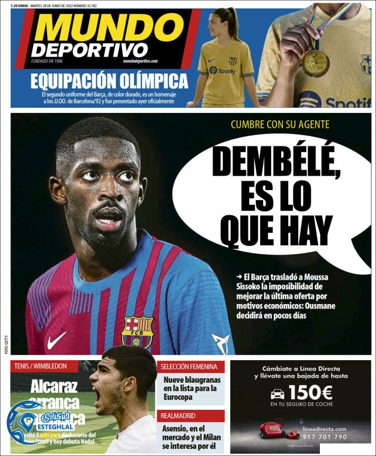 روزنامه ورزشی موندو دپورتیوو سه شنبه 7 تیر 1401