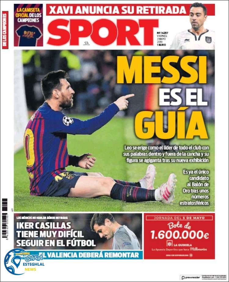 روزنامه ورزشی اسپورت جمعه 13 اردیبهشت 1398