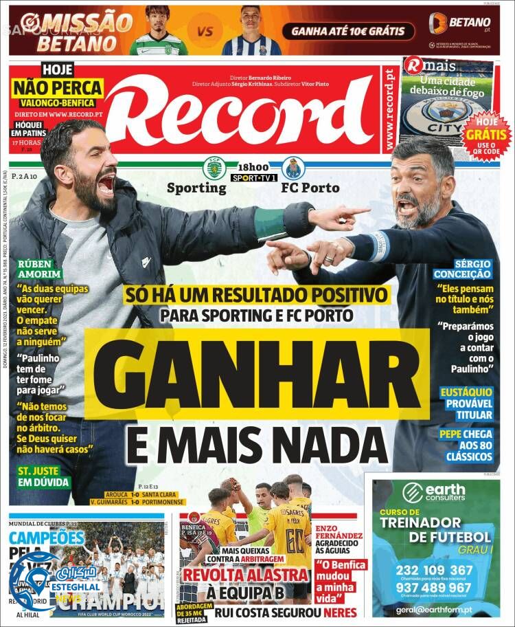 روزنامه ورزشی رکورد یکشنبه 23 بهمن 1401 