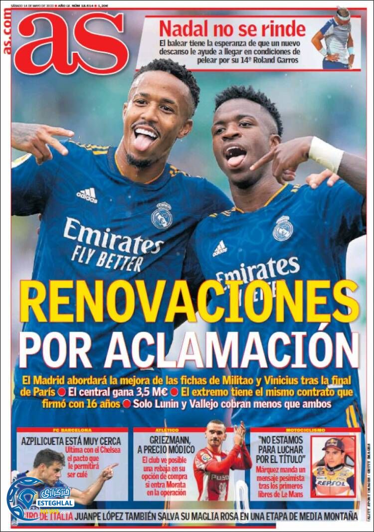 روزنامه ورزشی آ اس شنبه 24 اردیبهشت 1401