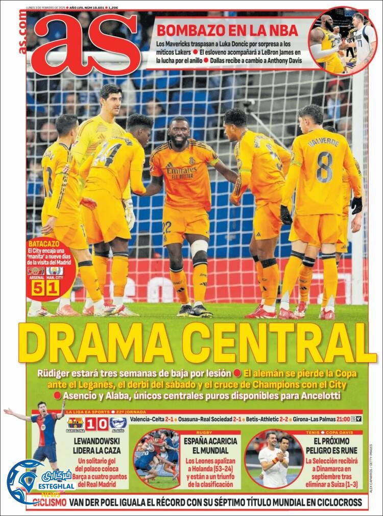 روزنامه ورزشی آ اس دوشنبه 15 بهمن 1403 