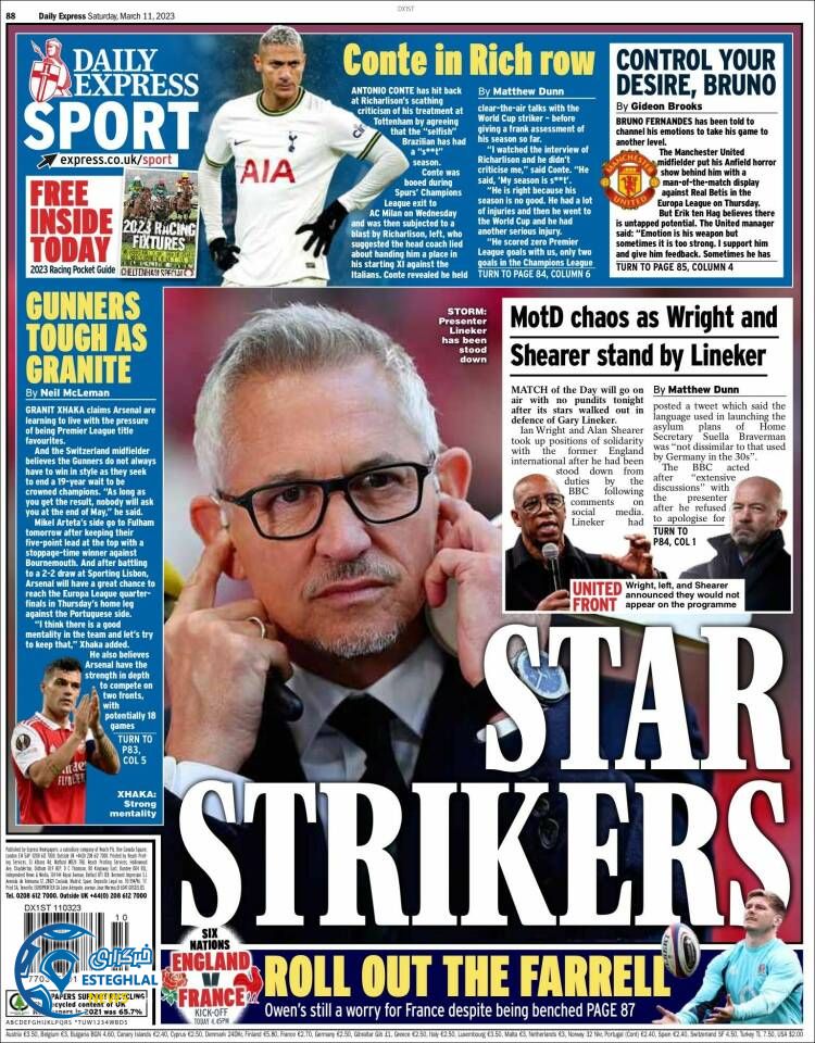 روزنامه ورزشی اکسپرس اسپورت شنبه 20 اسفند 1401 