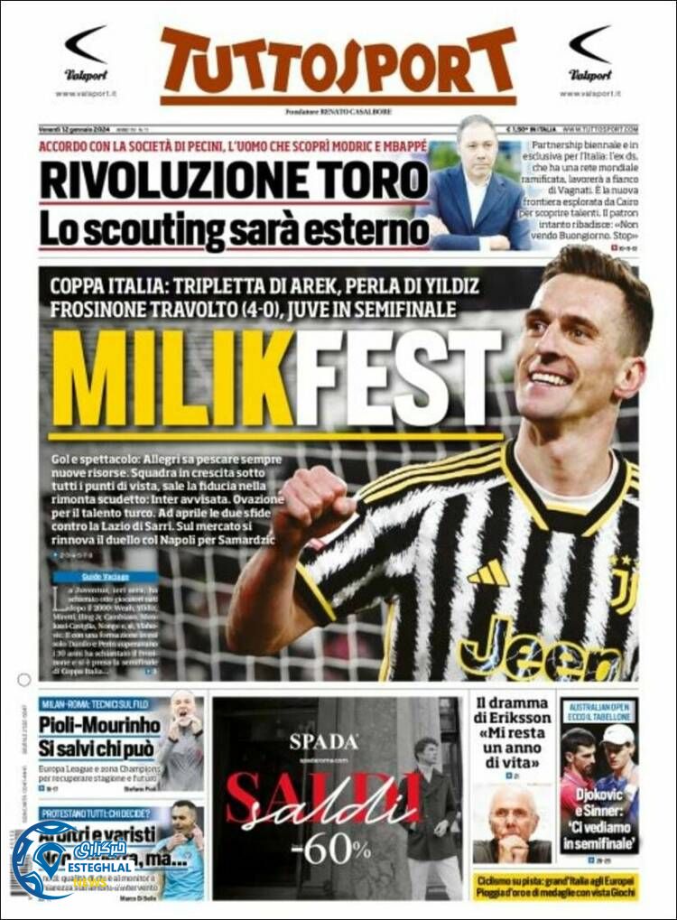 روزنامه ورزشی توتو اسپورت جمعه 22 دی 1402 