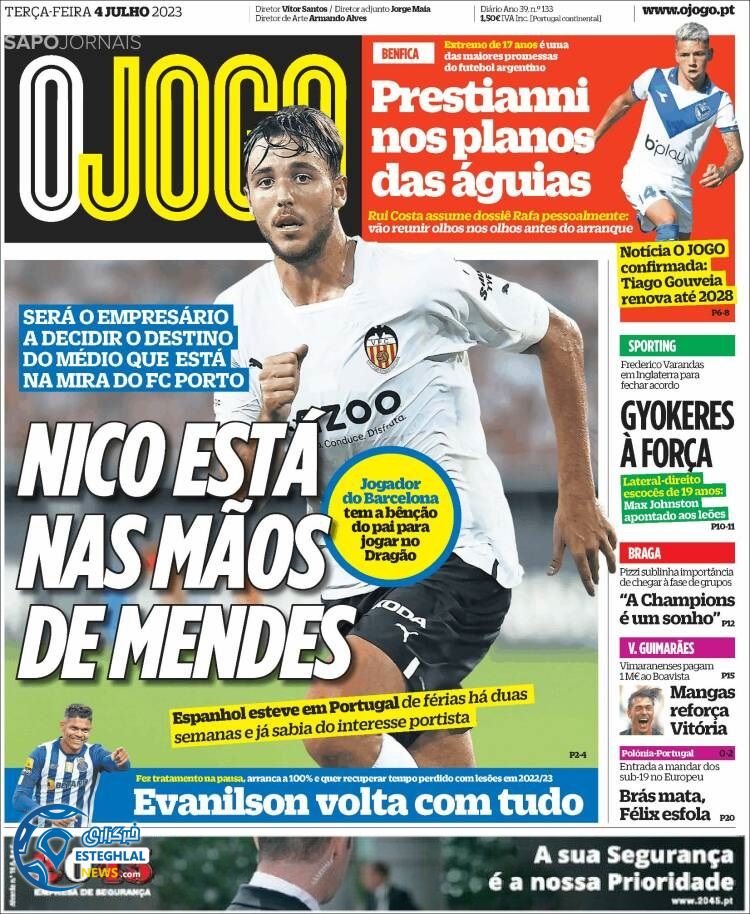 روزنامه ورزشی اوجوگو سه شنبه 13 تیر 1402 