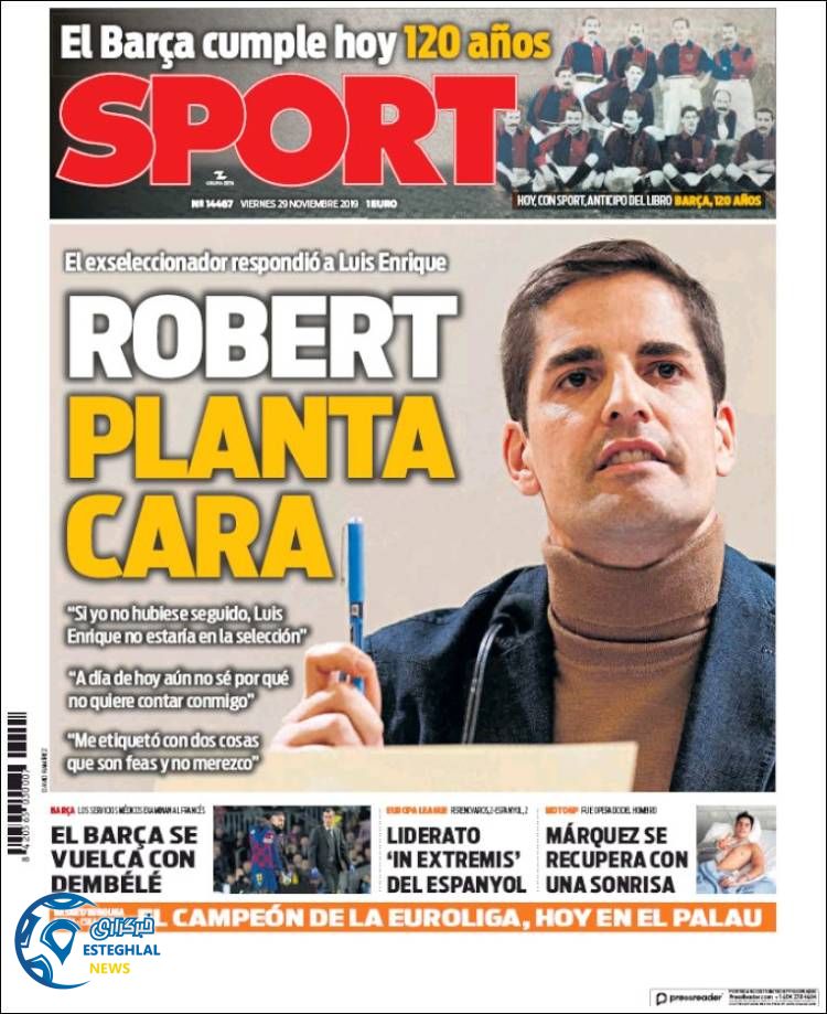 روزنامه ورزشی اسپورت جمعه 8 آذر 1398