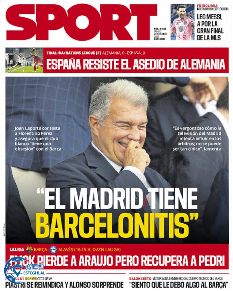 روزنامه  ورزشی اسپورت  شنبه 8 آذر 1404  