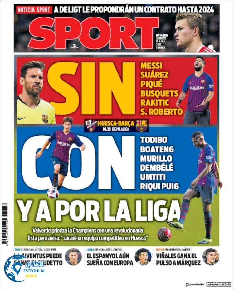 روزنامه ورزشی اسپورت شنبه 24 فروردین 1398