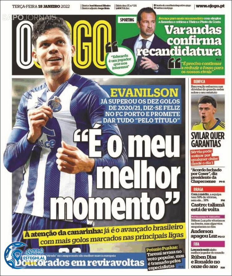 روزنامه ورزشی اوجوگو سه شنبه 28 دی 1400