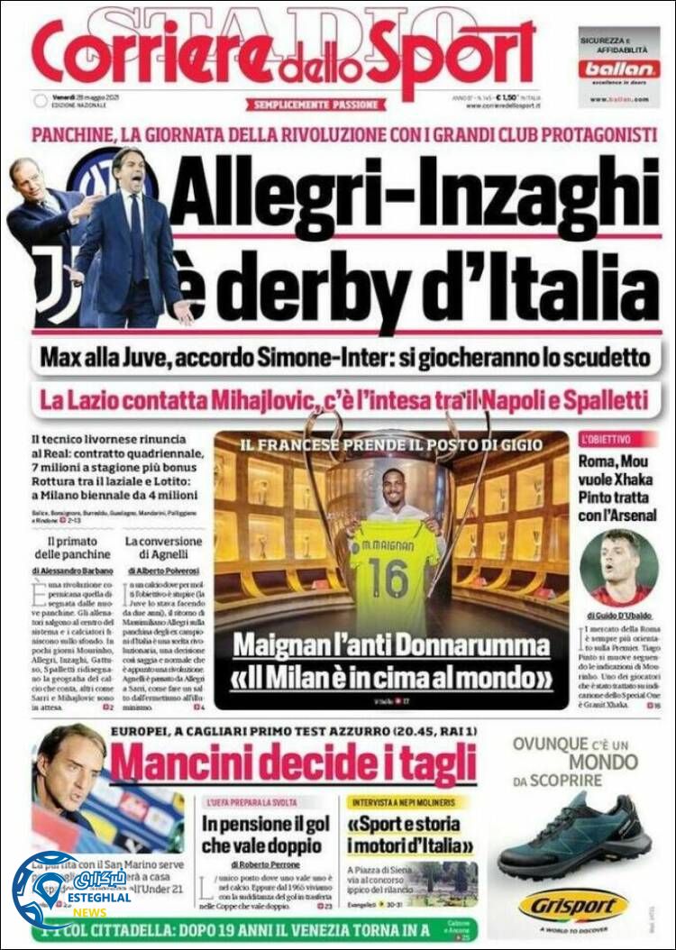 روزنامه ورزشی کوریره دلو اسپورت جمعه 7 خرداد 1400 