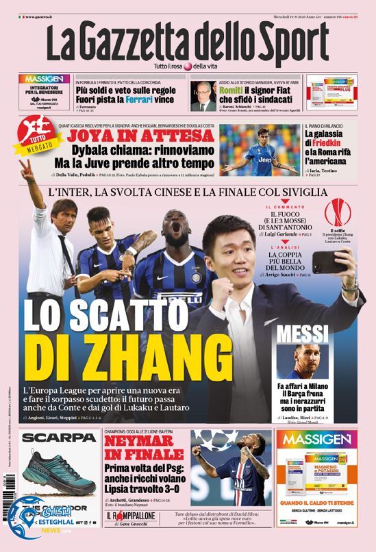 روزنامه ورزشی گاتزتا دلو اسپورت چهارشنبه 29 مرداد 1399