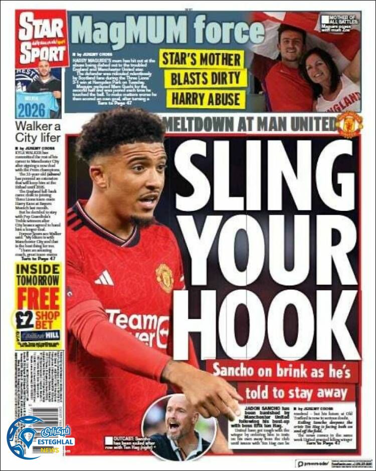 روزنامه ورزشی استار اسپورت جمعه 24 شهریور 1402