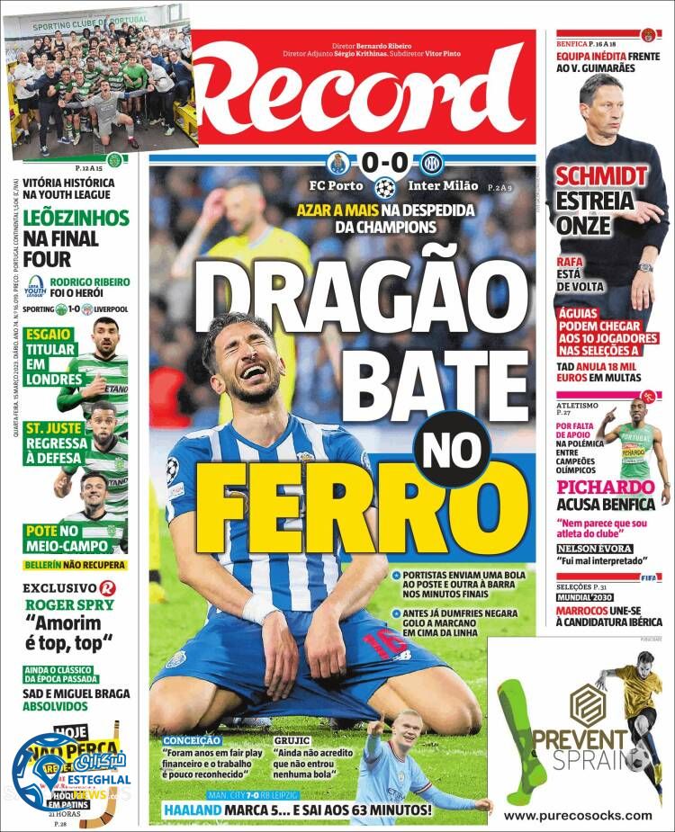 روزنامه ورزشی رکورد چهارشنبه 24 اسفند 1401 