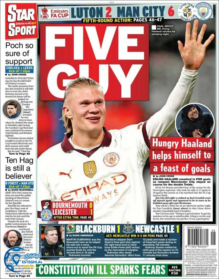 روزنامه  ورزشی استار اسپورت چهارشنبه 9 اسفند 1402 