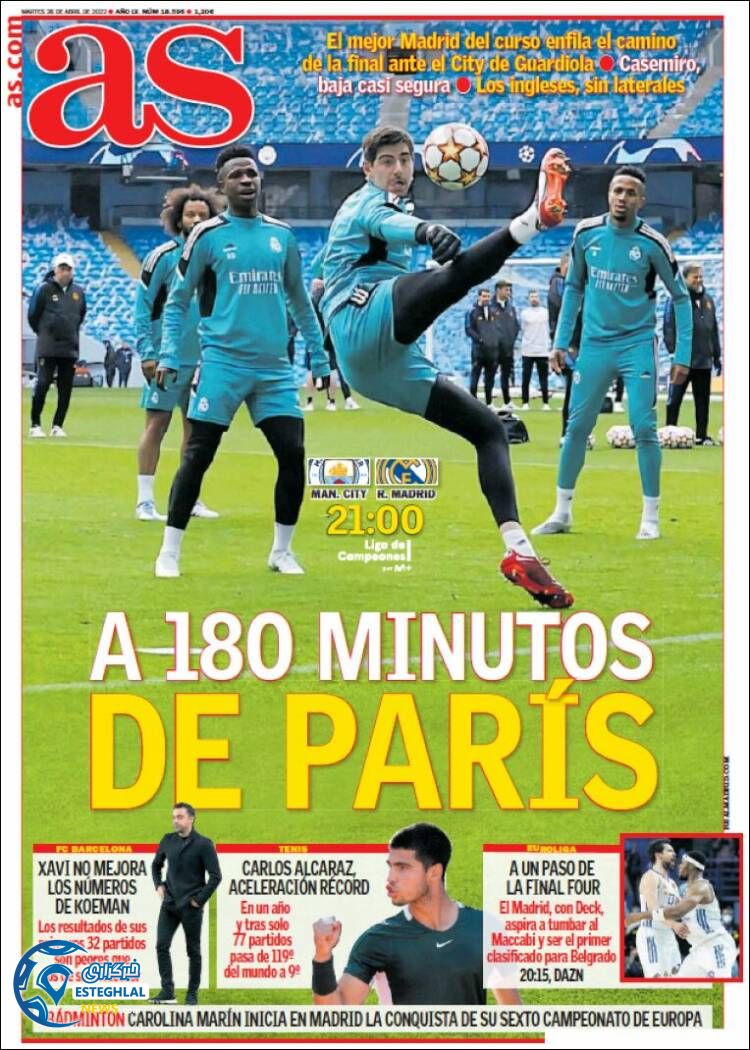 روزنامه ورزشی آ اس سه شنبه 6 اردیبهشت 1401