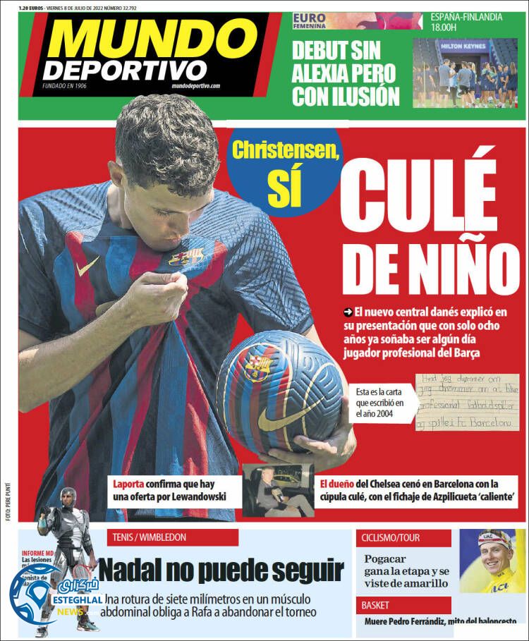 روزنامه ورزشی موندو دپورتیوو جمعه 17 تیر 1401