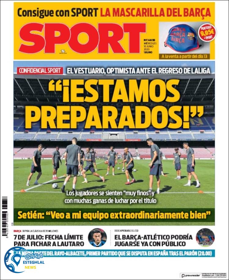 روزنامه ورزشی اسپورت چهارشنبه 21 خرداد 1399