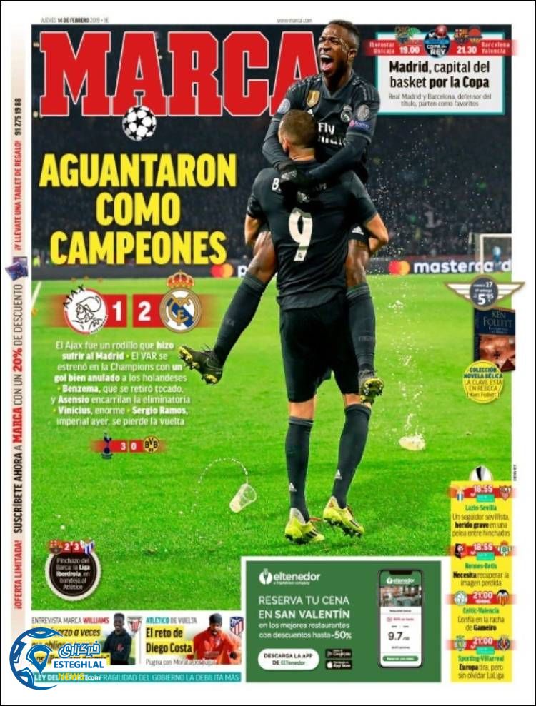 روزنامه ورزشی مارکا پنجشنبه 25 بهمن 1397