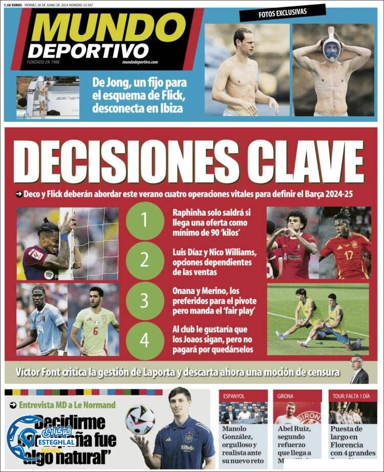 روزنامه ورزشی موندو دپورتیوو جمعه 8 تیر 1403 