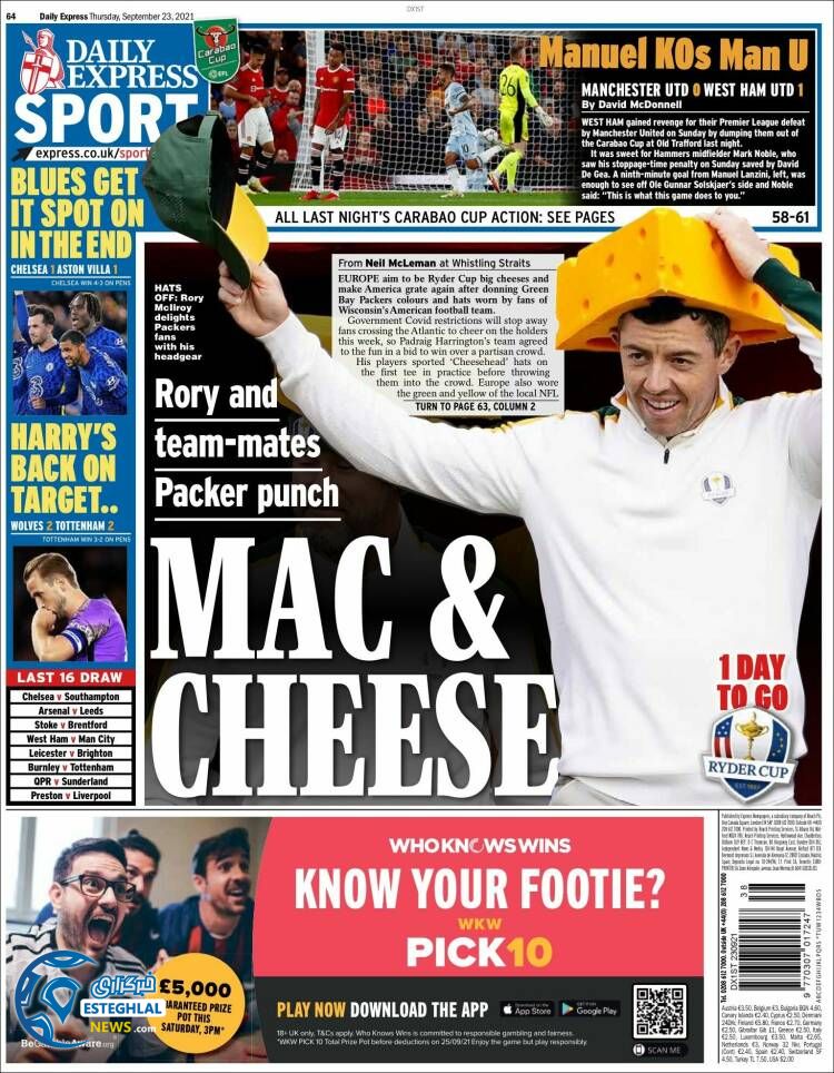 روزنامه ورزشی اکسپرس اسپورت پنجشنبه 1 مهر 1400