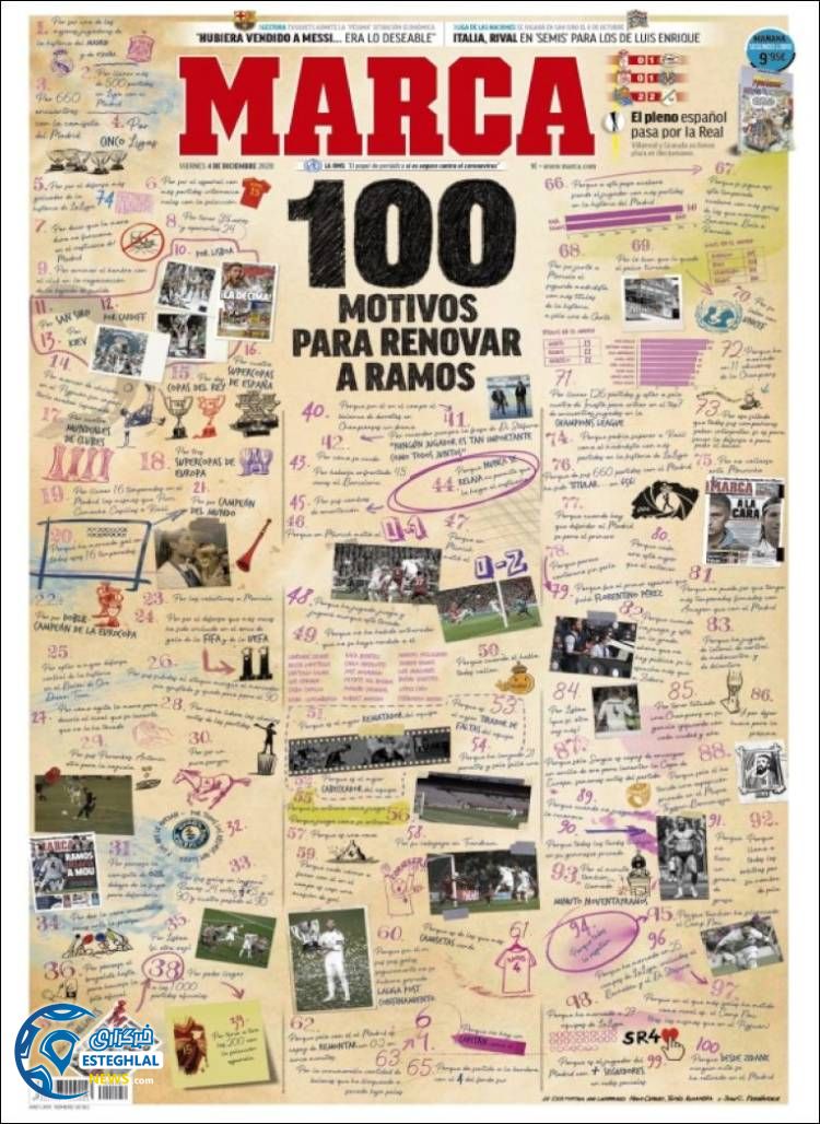 روزنامه ورزشی مارکا جمعه 14 آذر 1399