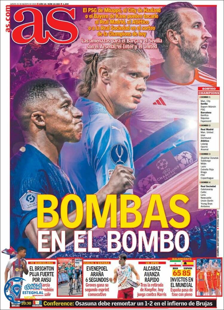 روزنامه ورزشی آ اس پنجشنبه 9 شهریور 1402 