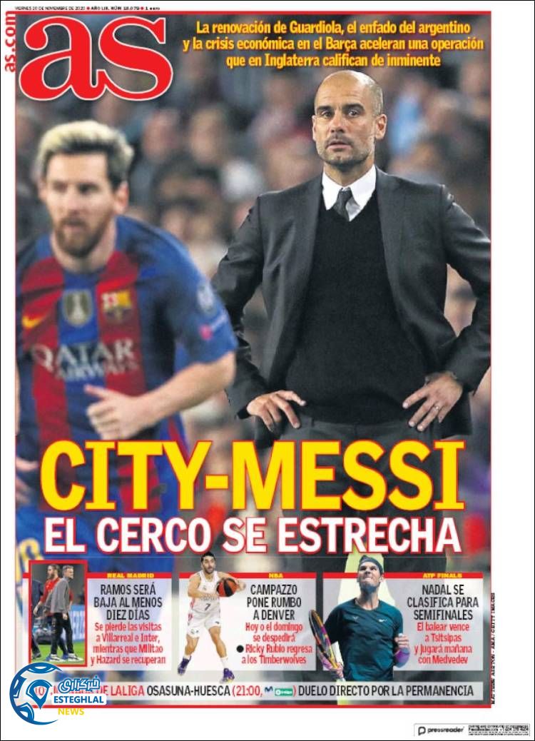 روزنامه ورزشی آاس جمعه 30 آبان 1399