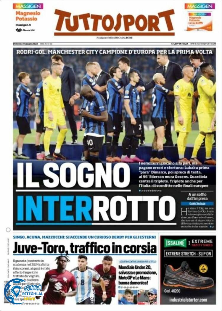 روزنامه ورزشی توتو اسپورت یکشنبه 21 خرداد 1402 