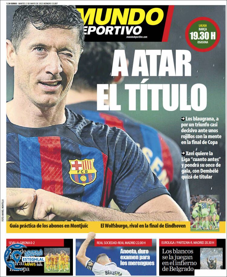 روزنامه ورزشی موندو دپورتیوو سه شنبه 12 اردیبهشت 1402 