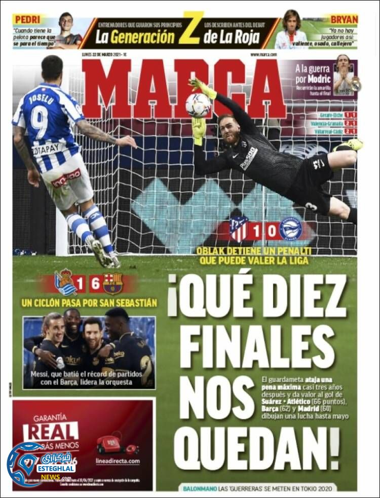 روزنامه ورزشی مارکا دوشنبه 2 فروردین 1400