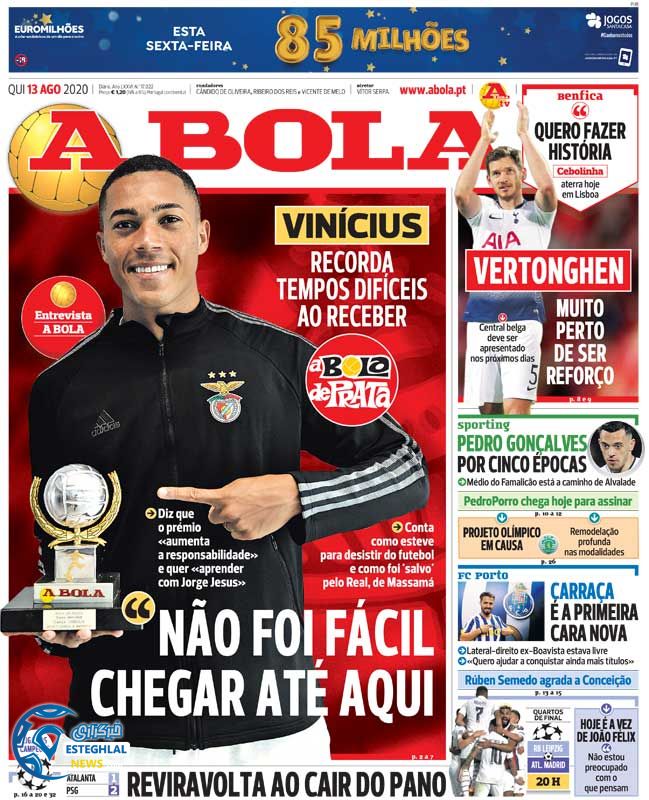 روزنامه ورزشی ابولا پنجشنبه 23 مرداد 1399