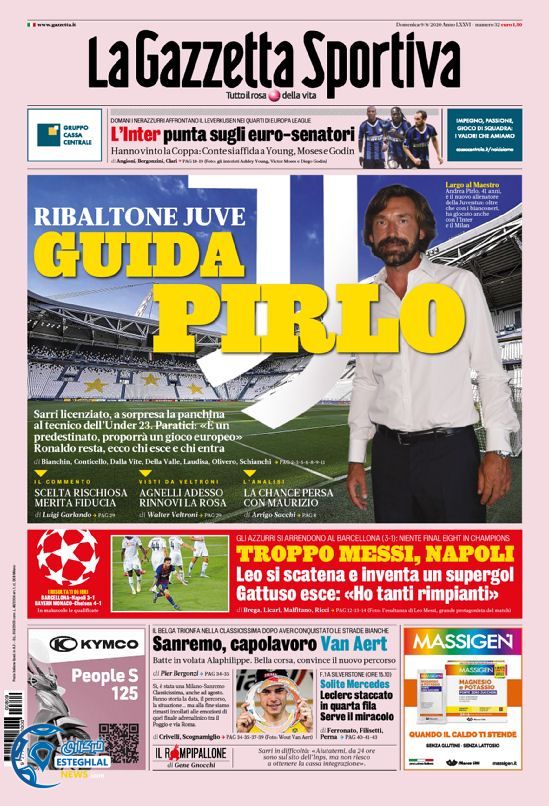 روزنامه ورزشی گاتزتا دلو اسپورت یکشنبه 19 مرداد 1399