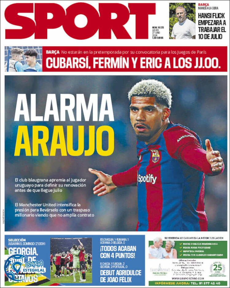 روزنامه ورزشی اسپورت پنجشنبه 7 تیر 1403 