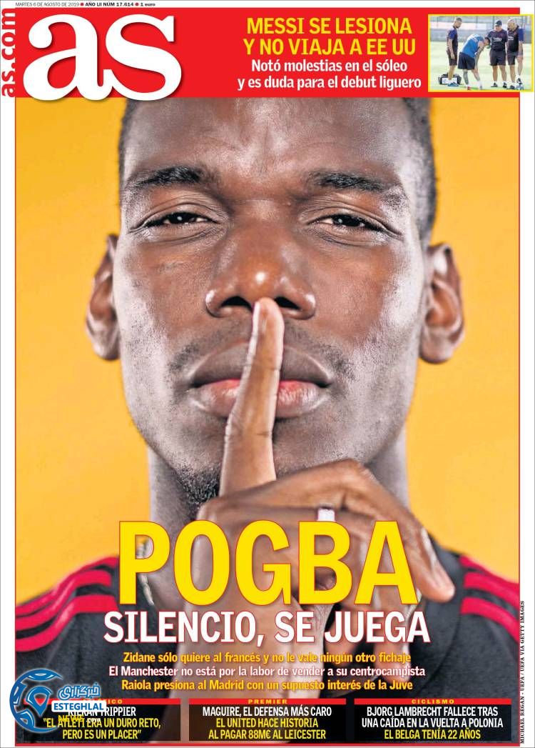 روزنامه ورزشی آاس سه شنبه 15 مرداد 1398