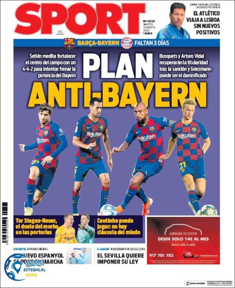 روزنامه ورزشی اسپورت سه شنبه 21 مرداد 1399