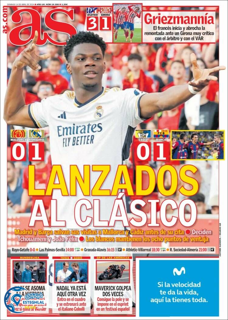 روزنامه ورزشی آ اس یکشنبه 26 فروردین 1403 